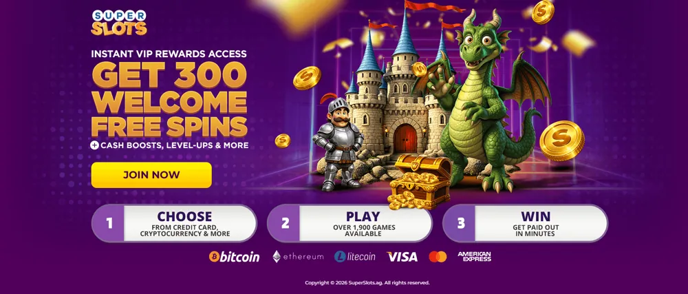 Super Slots casino homepage